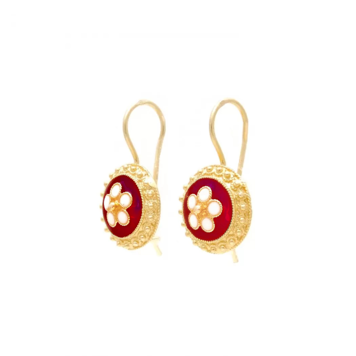 Earrings Caramujo - red