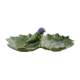 Bordallo Pinheiro - South Africa - Ciner&aacute;ria Double Leaf with Blue Bird